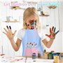 Tablier PeintureEnfant, 2 Pièces Tablier enfant Imperméable, Blouse Peinture Enfant 7-13 Ans, Tablier Enfant Cuisine avec Poche,