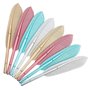 10 pièces Stylos Fantaisie Forme de Plume Stylos à Bille à Encre Liquide à Séchage Rapide Stylo Plume en Plastique pour Fille et
