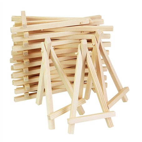 KBNIAN 20 Pcs Mini Chevalet de Table en Bois Naturel Chevalet de Menu Marque Place Porte Nom pour Mariage Reataurant Petit Cheva