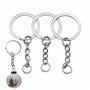 Anneau Porte Clé,Attache Porte Clé,100 Pièces Anneaux Porte Clés Avec Chaîne 27mm Split Porte Clef Anneaux Lot Métal Porte Clef