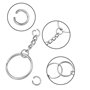 Anneau Porte Clé,Attache Porte Clé,100 Pièces Anneaux Porte Clés Avec Chaîne 27mm Split Porte Clef Anneaux Lot Métal Porte Clef