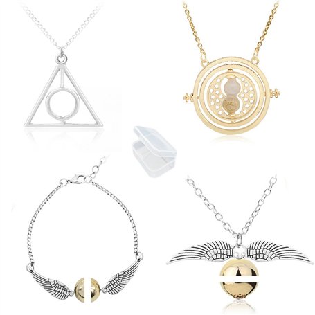 YouU 4 pcs Time Turner Golden Collier et Bracelets pour Collection ou Décorations Magique Cosplay Costume Bijoux Cadeau