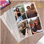 Pack de 50 Housses A4 pour Photos avec 400 Compartiments pour Classeurs 2/3/4 Anneaux, pochette plastique carte avec 4 Compartim