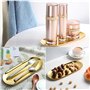 Plateau de Rangemen Doré,2 pcs Plateaux Ovales Dorés Plaque Plaque décorative Plateau en Acier Inoxydable pour cosmétiques,Stock