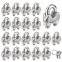 20 Pièces Serre Cable Acier M3 Serre Cable Inox 304 U Boulon Clip de Câble Métalliques pour Câble Métallique en Acier de 3 mm Co