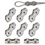 6 Pièces Duplex Clips M6 Câble Métallique Clips Inoxydable 304 Pinces Duplex pour Gréement de Câble Métallique de 6 mm