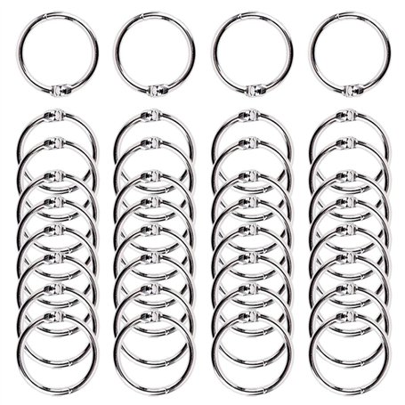 100 Pièces Anneaux de Reliure 35mm Reliure Anneaux Métalliques Bagues de Livre Anneaux de Classeur Porte Clés Anneau d'index Ann