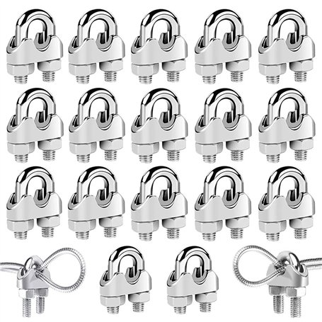 18 Pièces Serre Cable Acier