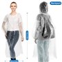 ODSPTER Poncho De Pluie Jetable，6 Pcs ImperméAble，Transparent Emergency Ponchos, Avec Capuchon à Cordon Pour Festival, RandonnéE