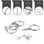 Lot de 70 porte-clés de 25 mm avec chaîne - Anneau fendu DIY - Kit de bricolage - Pour travaux manuels, fabrication de bijoux -