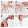 Lot de 70 porte-clés de 25 mm avec chaîne - Anneau fendu DIY - Kit de bricolage - Pour travaux manuels, fabrication de bijoux -