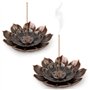 2PCS Porte Encens de Lotus en Laiton