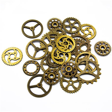 Steampunk Lot de 22 grandes roues dentées Bronze Gothique Charm