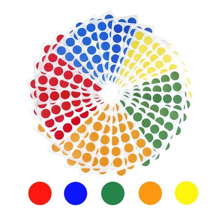 XNJIHWA 19mm Gommettes Autocollantes Rondes Couleur Codage Étiquettes Codage Autocollants pour Le Bureau