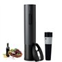Tire-bouchon électrique pour bouteille de vin - Rechargeable avec coupe-capsule et câble USB - Noir