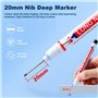 BetterJonny 16 Pièces Marqueurs Trou Profond, Stylo Marqueur Charpentier Marqueur Indélébile à Pointe Fine de 20 mm pour des Mar