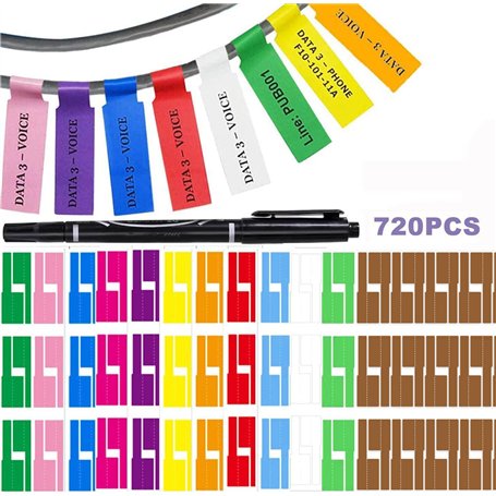 720 Pièces Autocollant Étiquette de Câble
