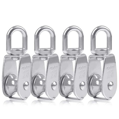 BUYGOO 4pcs Blocs monobloc de 25 mm en acier inoxydable argenté 304