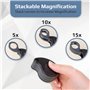 Carson TriView loupe pliante avec étui intégré 5x/10x/15x - Grossissement réglable, idéal pour les bijoux (TV-15)
