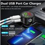 Hoembpn Adaptateur Prise Allume Cigare USB QC3.0 + PD3.0 Chargeur Voiture Rapide Thermomètre de Voltmètre avec Numérique LCD Tes