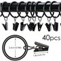 JJQHYC 40 Pièces Anneaux à Pince de Rideau en Metal 25 mm Anneaux pour Tringle à Rideaux Moderne et Elegant