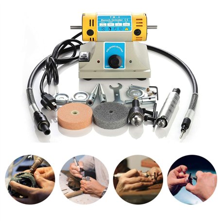 Tanniws Machine de polissage de polisseur de banc 350W Touret a polir 10000 tr/min Petite à graver le bois Machine de meulage de