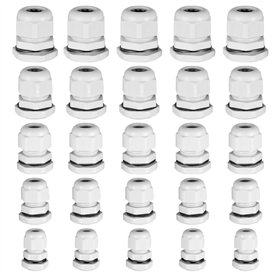 25 Pièces Presse-étoupes, Glandes de Câbles Nylon, Connecteurs de Câble étanches pour Maison/Jardin/Éclairage d'extérieur Câble  25 Pièces Presse-étoupes