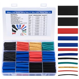 800 Pièces Kit de Tubes Thermorétractables pour Câblage, Gaine Thermorétractable à Double Paroi pour Câble Isolation électrique  800 Pièces Kit de Tubes Thermorétractables pour Câblage