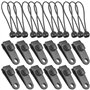 12 Ensembles de Kits de Clips de bâche, Clip de Verrouillage Robuste, Clip de Tente avec élastique sphérique pour Camping Bâches