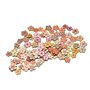 Skyzone Boutons en Bois - 100 Pièces en Forme de Fleur, Rétro Fait à la Main, Décoratifs Imprimés Colorés pour Cardigans, Tricot