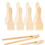 Spatule Raclette en Bois de hêtre 8 pcs Grattoir Spatule Anti-Adhérent pour Poêles à Raclette avec 2 Pince Anti Rayures