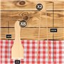 Spatule Raclette en Bois de hêtre 8 pcs Grattoir Spatule Anti-Adhérent pour Poêles à Raclette avec 2 Pince Anti Rayures