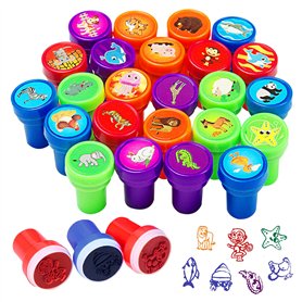 Yolistar 26 Pcs Tampons Enfants Multicolores Auto-Encreurs, Coffret Animaux, Autocolorants, Jouets pour Fêtes d'Enfants, Prix Sc Yolistar 26 Pcs Tampons Enfants Multicolores Auto-Encreurs