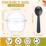 MIVIDE Lot de 100 Gobelets à Dessert avec Couvercle et Cuillère 250 ml, Verres à Dessert en Plastique avec Couvercle pour Mousse