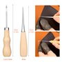 Kit de couture pour cuir - Fil ciré avec aiguille en cuir - Aiguille à coudre, ciseaux à fil, ruban à mesurer et sac de rangemen