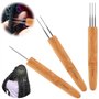 Crochet Locks Cheveux Outil à Aiguilles Dreadlock Crochet Outil pour Cheveux 3 Pièces Aiguilles Crochet Cheveux Crochet Locks po