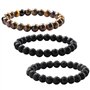 DMNQ 3 Pièces 8mm Bracelet Hommebracelets Pour Homme Bracelet Homme Perle Bracelet Perle Homme Bracelet Pierre Homme Bracelet Oe