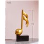 Amoy-Art 3pcs Note de Musique Décor Sculpture Music Figurine Statue Moderne Arts Cadeau Maison Décoration Résine Or 19cm