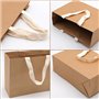 Lot de 8 sacs cadeaux en papier kraft épais marron avec poignées larges - Sacs de courses réutilisables pour fêtes d'anniversair