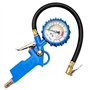 Testeur de pression d'air - Gonfleur de pneu calibré - Accessoire - Plage de mesure du manomètre : 0-16 bar - Longueur du tuyau