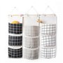 Lot de 3 sacs suspendus grillagés étanches - Accessoires de rangement en coton et lin - Sac utilitaire à suspendre - Convient po