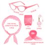 lunettes diamant bandeau rose foulard en soie à pois boucles d'oreilles rétro gants ré