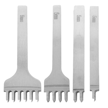 Lot de 4 outils de maroquinerie à 1/2/4/6 dents pour le cuir