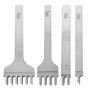 Lot de 4 outils de maroquinerie à 1/2/4/6 dents pour le cuir