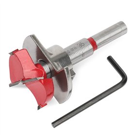 Hyber&Cara Fraise pour charnières de porte et meuble, 35mm coupe trou pour bois avec butée de profondeur (10-40 mm) Hyber&Cara Fraise pour charnières de porte et meuble