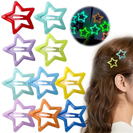 10 Pièces Lumineuses Barrette Etoile Cheveux