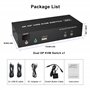 Commutateur KVM Dual Monitor DisplayPort 4K@60Hz Extended Display, Displayport 1.2 KVM Switch 2 in 2 Out avec sortie microphone 