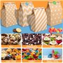 Zeawavsl 20 Pcs Sac en Papier Kraft, Pochette cadeau kraft avec 48 Autocollants, Sachet Bonbons Anniversaire pour Emballer des C