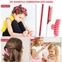 Bigoudis Magiques 40Pcs - Rouleaux Mousse Flexibles pour Cheveux Courts et Longs avec Peigne à Queue et Pince (Rouge)