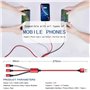 Minlu 3 en 1 Câble USB Multi Charge Rapide [4A,3M] Multi Cable Chargeur tressé en nylon, Cordon de recharge avec 3 ports Type C/